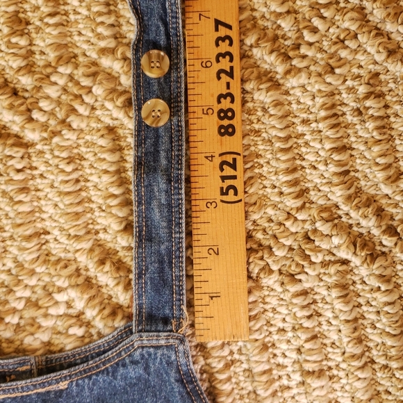 Daisy Fuentes 24M Denim Dress Floral Embroidery 100% Cotton Adjustable Straps - Picture 11 of 11